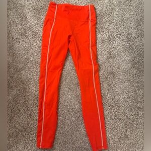 Fabletics Red Leggings with White Accents